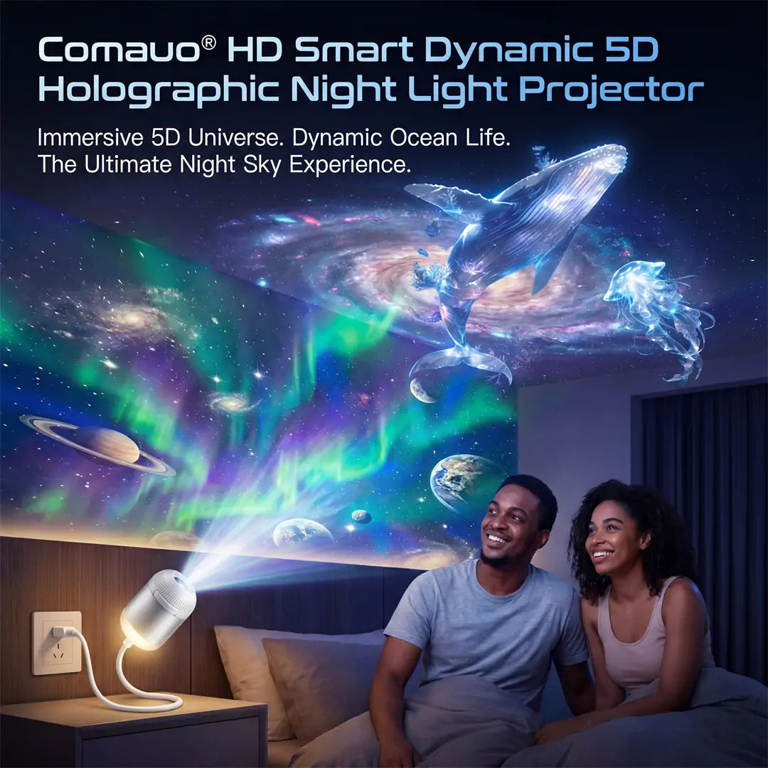 🌌 Comauo® 5D Night Light Projector — Smart Dynamic Lighting for Bedrooms & Kids’ Rooms 🧸