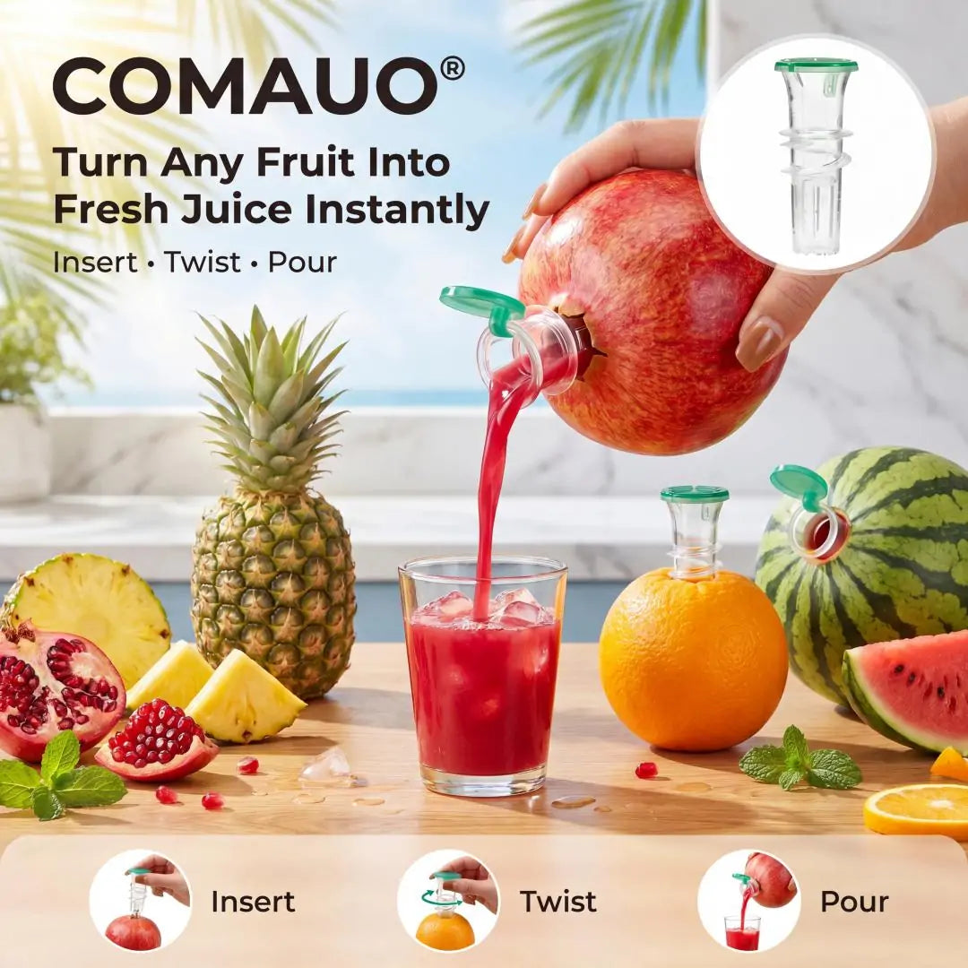 COMAUO® Premium Twist-In Fruit Juicer Tap – Instant Fresh Juice Dispenser for Watermelon Orange Pineapple & More